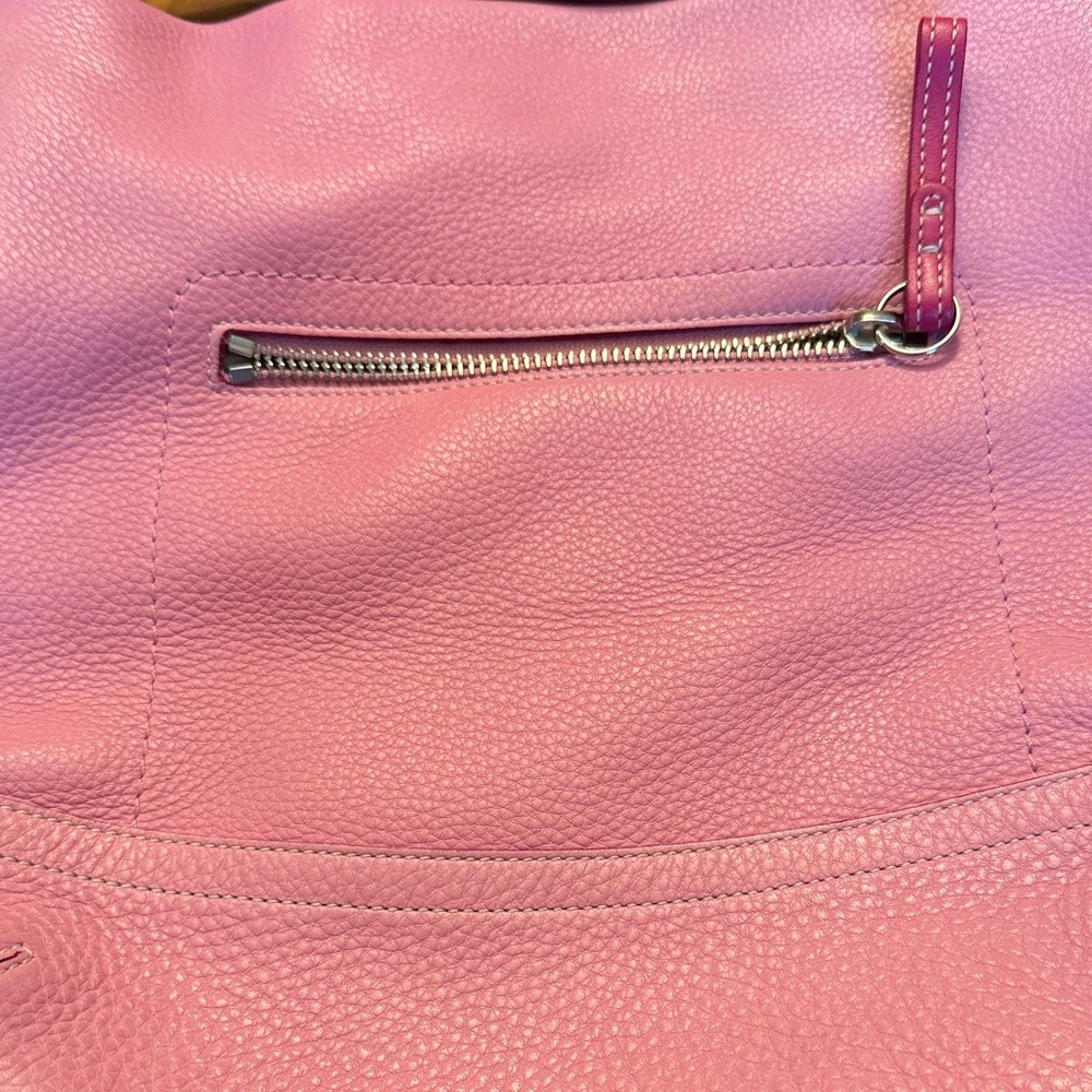Coach Soft Pink Pebbled Leather Shoulder Bag with Tassel Accent - Picture 2 of 12